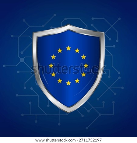 European Union shield data protection, European gdpr concept icon design