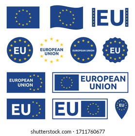 Europäische Union-Zeichen-Set, EU-Etiketten und -Abzeichen