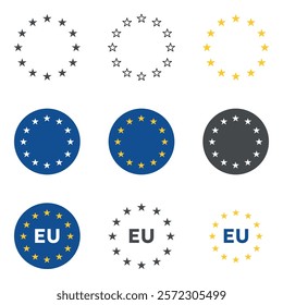 european union signs set, eu labels and badges