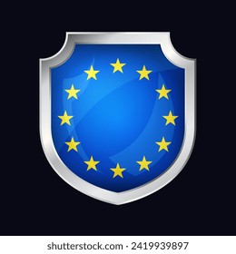 European Union Silver Shield Flag Icon