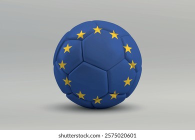 European Union soccer ball featuring the national flag design on a gray background