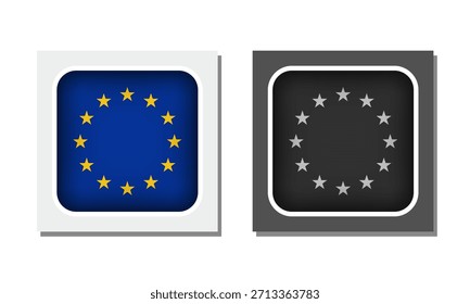 Ícone de Bandeira Arredondada Quadrada da União Europeia
