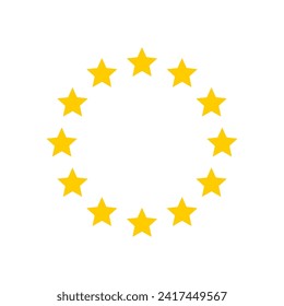 European Union stars symbol. Twelve stars isolated on white. Europe vector sign.