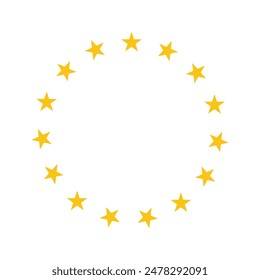 European Union stars symbol. Twelve stars isolated on white. Europe vector sign.
