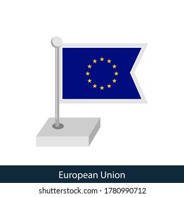 European Union Table Flag. Flat style. Vector.