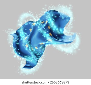 Unión Europea, Vector 3D en un torbellino de magia radiante