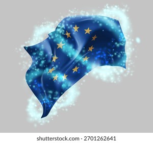 Unión Europea, Vector 3D en un torbellino de magia radiante