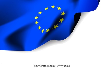 European Union waving flag isolated against white background, vector illustration