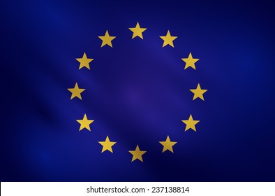 European Union waving flag vector