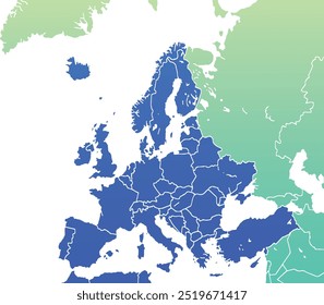 European union.European continent on geopolitical world map.