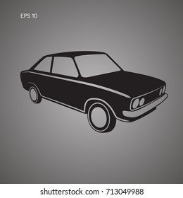 European vintage car vector icon. Vintage sport car.