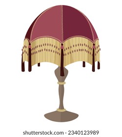 European vintage retro torchere lampshades in victorian style. Historic old-fashioned stylish interior. 