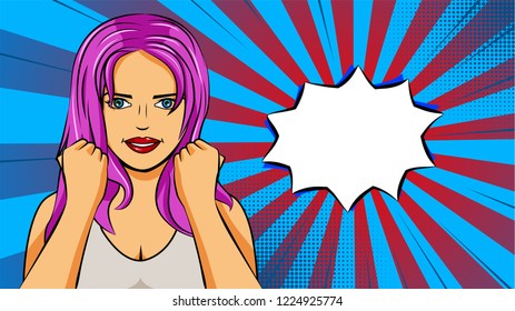 European woman paint hands of national flag New Zealand in pop art style illustration. Element of sport fan illustration for mobile and web apps