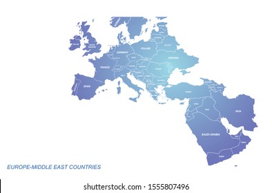 europe-middle east countries map.
eu map. arab map. 