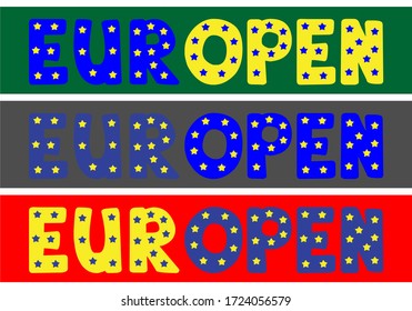 Europen text vector for reopening up  Europe after Covid19 outbreak