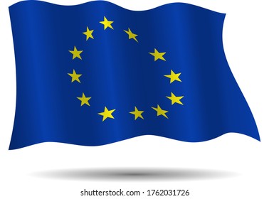 Europian Union Flag Vector Closeup Illustration