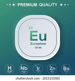 Europium element from the periodic table - Modern design