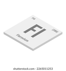 Europium, Eu, gray 3D isometric illustration of periodic table element with name, symbol, atomic number and weight. Rare earth metal with various industrial uses, such as in color television screens