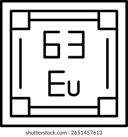 Design de ícone de estilo preenchido de európio