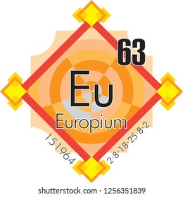 Europium form Periodic Table of Elements V3 - vector illustrator