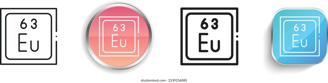 europium icon. Thin Linear, Regular and Button Style Design Isolated On White Background