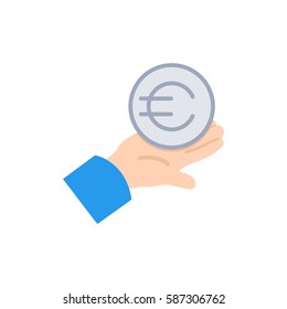 Euros in hand