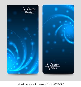 Eurosize brochure banners template with vortex shine elements vector