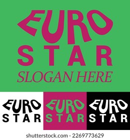 EUROSTAR wordmark logo design. Creative eurostar text or typography logo design. clean minimal and professional logo