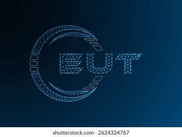 EUT low poly letter logo vector design. EUT lower poly logo design. Low poly logo.