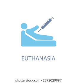 Euthanasia concept line icon. Simple element illustration. Euthanasia concept outline symbol design.