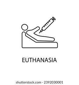 Euthanasia concept line icon. Simple element illustration. Euthanasia concept outline symbol design.