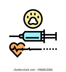 euthanasia pet color icon vector. euthanasia pet sign. isolated symbol illustration