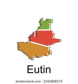 Eutin City of German map vector illustration, vector template with outline graphic sketch style isolated on white background