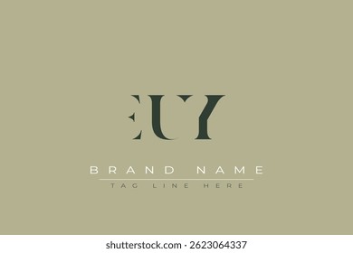 EUY abstract letter logo design. This logo is designed by three abstract letters.