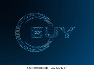 EUY low poly letter logo vector design. EUY lower poly logo design. Low poly logo.