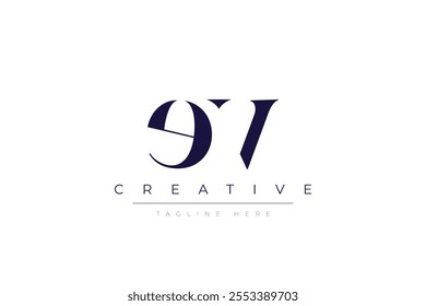 EV abstract minimalist letters Logo Monogram. It is a minimalist logo, this logo is made by combining two letters