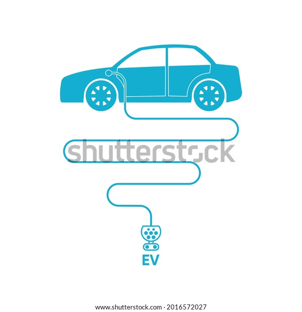 ev car\
with cable plug type combined charging\
system