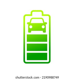 EV car charging battery icon, Electric car refueling energy symbol, Hybrid vehicles eco friendly concept, Vector illustration