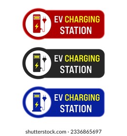 EV car charging station. Electric Vehicle Charging Station Vector Images