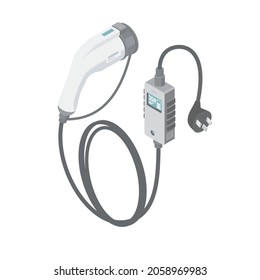 EV Car Charging Station Normal Portable isometric simple