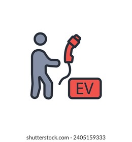 ícono de carga ev. vector.Curso editable.Signo de estilo lineal para uso de diseño web,logotipo.Ilustración de símbolo.