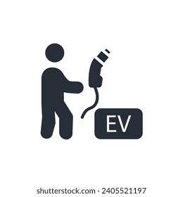 ícono de carga ev. vector.Curso editable.Signo de estilo lineal para uso de diseño web,logotipo.Ilustración de símbolo.