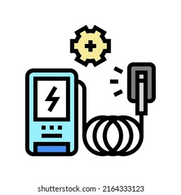 Ev Charger Installation Color Icon Vector. Ev Charger Installation Sign. Isolated Symbol Illustration