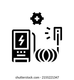 ev charger installation glyph icon vector. ev charger installation sign. isolated contour symbol black illustration