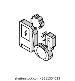 ev charger installation isometric icon vector. ev charger installation sign. isolated symbol illustration