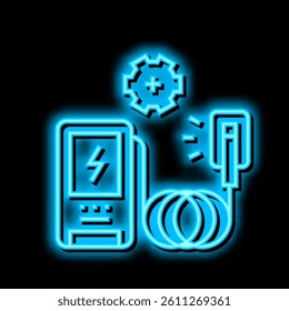 ev charger installation neon light sign vector. ev charger installation illustration