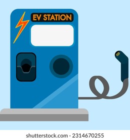 EV Charger station in flat vector illustration design