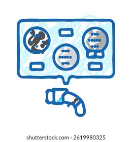 Tipos de cargador de EV Vector de dibujo de icono de doodle eléctrico. Tipos de cargador de EV Signo eléctrico. Ilustración de símbolo aislado