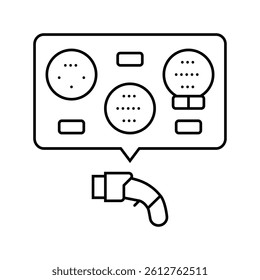 ev charger types electric line icon vector. ev charger types electric sign. isolated contour symbol black illustration