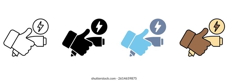 ev charging concept line icon. Simple element illustration.